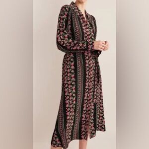 Boden Black Diamond Rose Midi Shirtdress NWT. Size 2